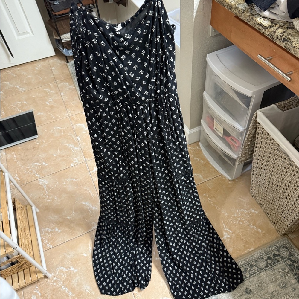 Lucky Brand Black and White Patterned Jumpsuit